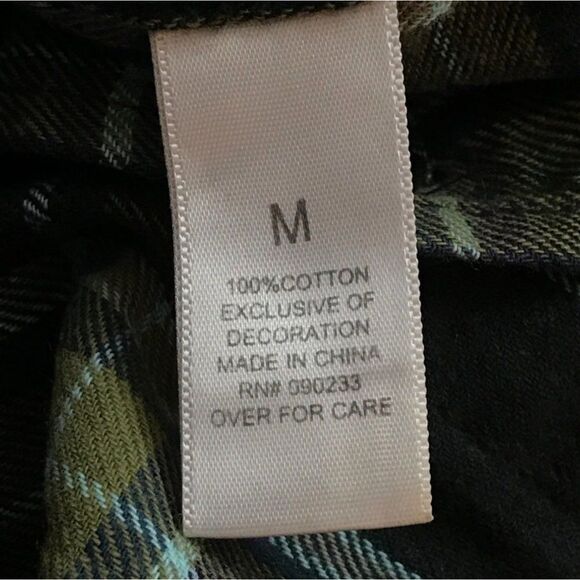 44MM Legendary Goods Flannel Shirt Sz M Plaid Button Down Long Sleeve Green Blue - Picture 6 of 7